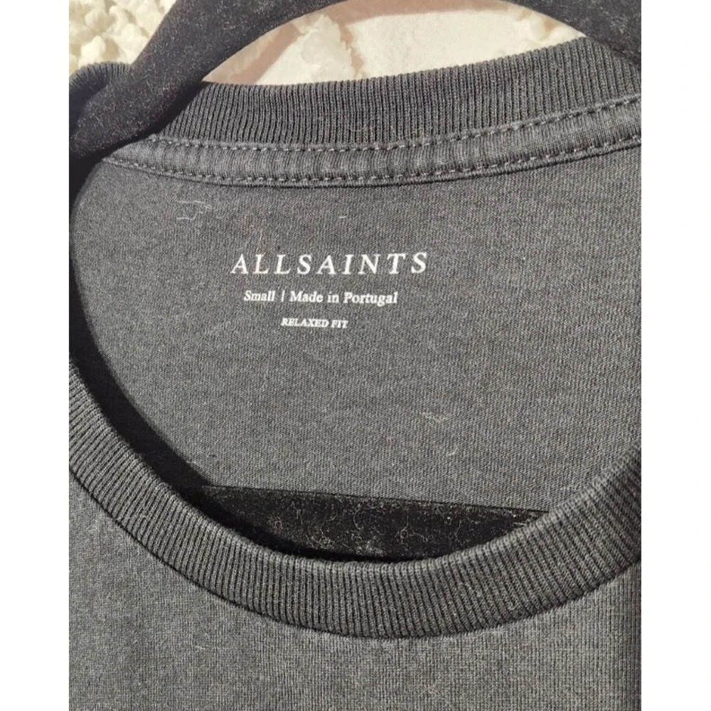 Allsaints Shirts Mens S Black Vertice Long Sleeve‎ Crew Grunge Designer Relaxed